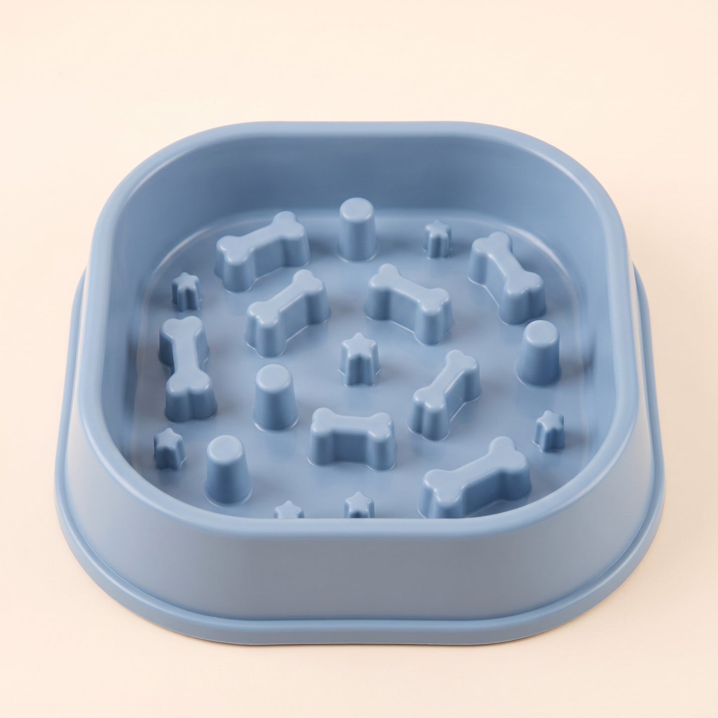 Maze Slow Feeder Bowl - sq-light-blue
