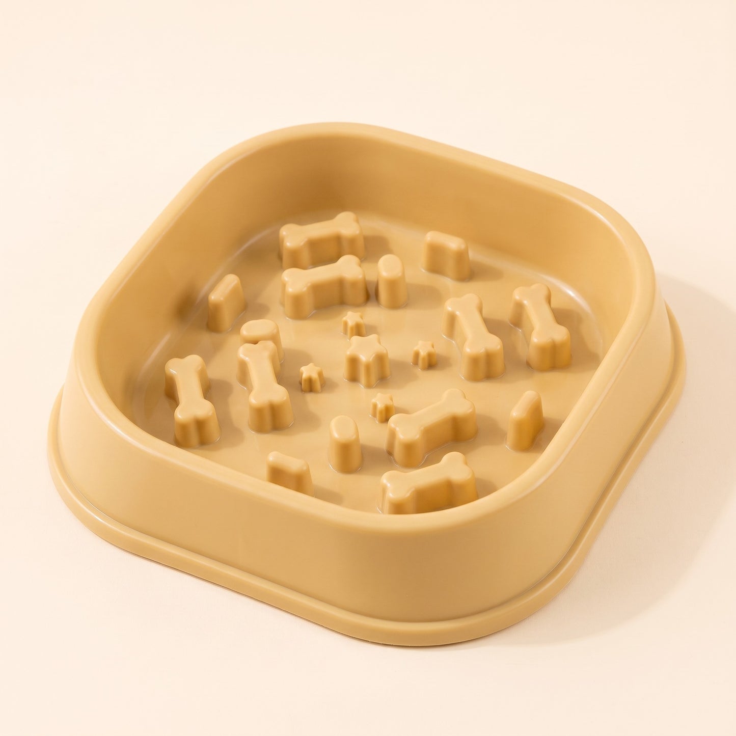 Maze Slow Feeder Bowl - sq-sand