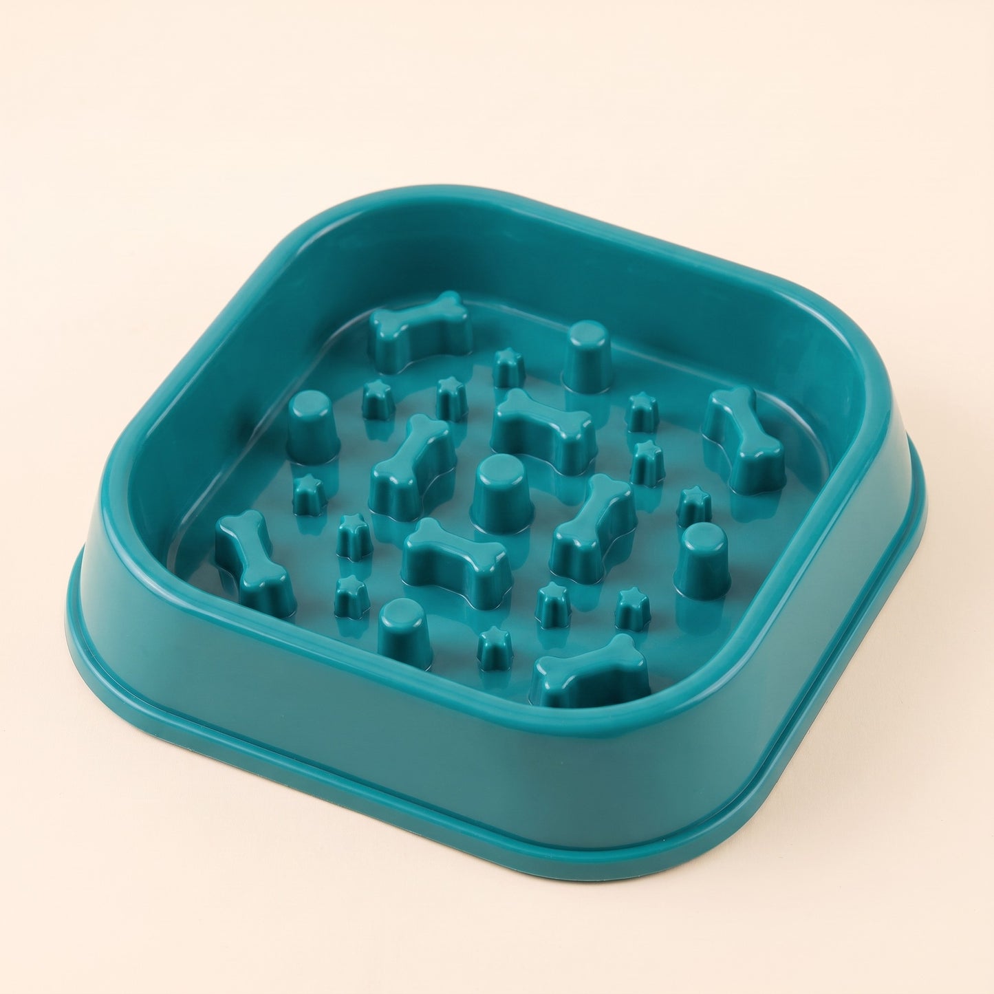 Maze Slow Feeder Bowl - sq-teal