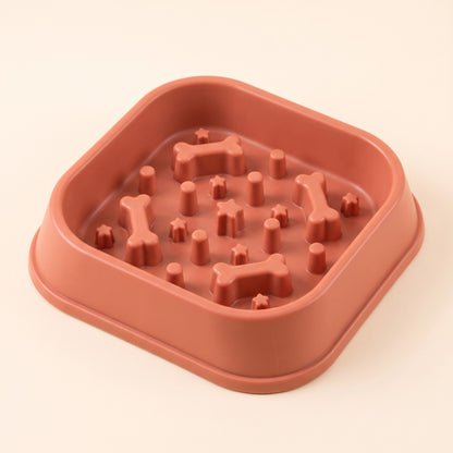 Maze Slow Feeder Bowl - sq-terracotta