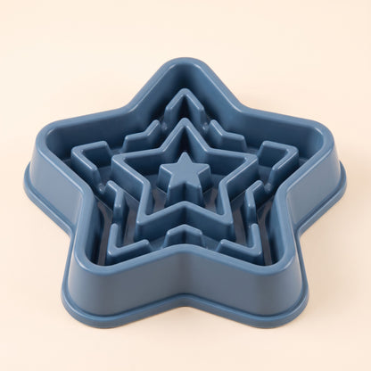 Maze Slow Feeder Bowl - star-steel-blue