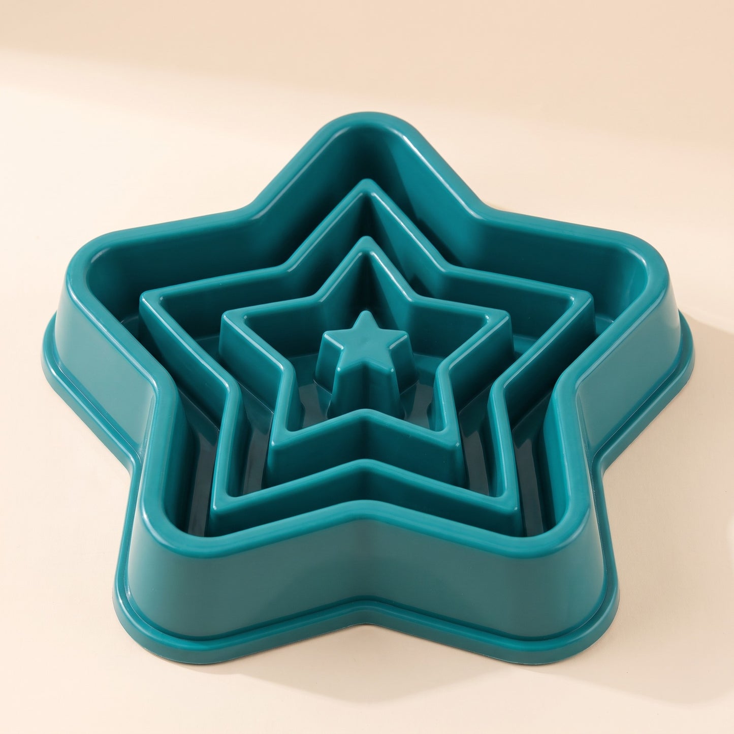 Maze Slow Feeder Bowl - star-teal
