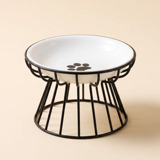 Ceramic Cat Bowl on Raised Stand