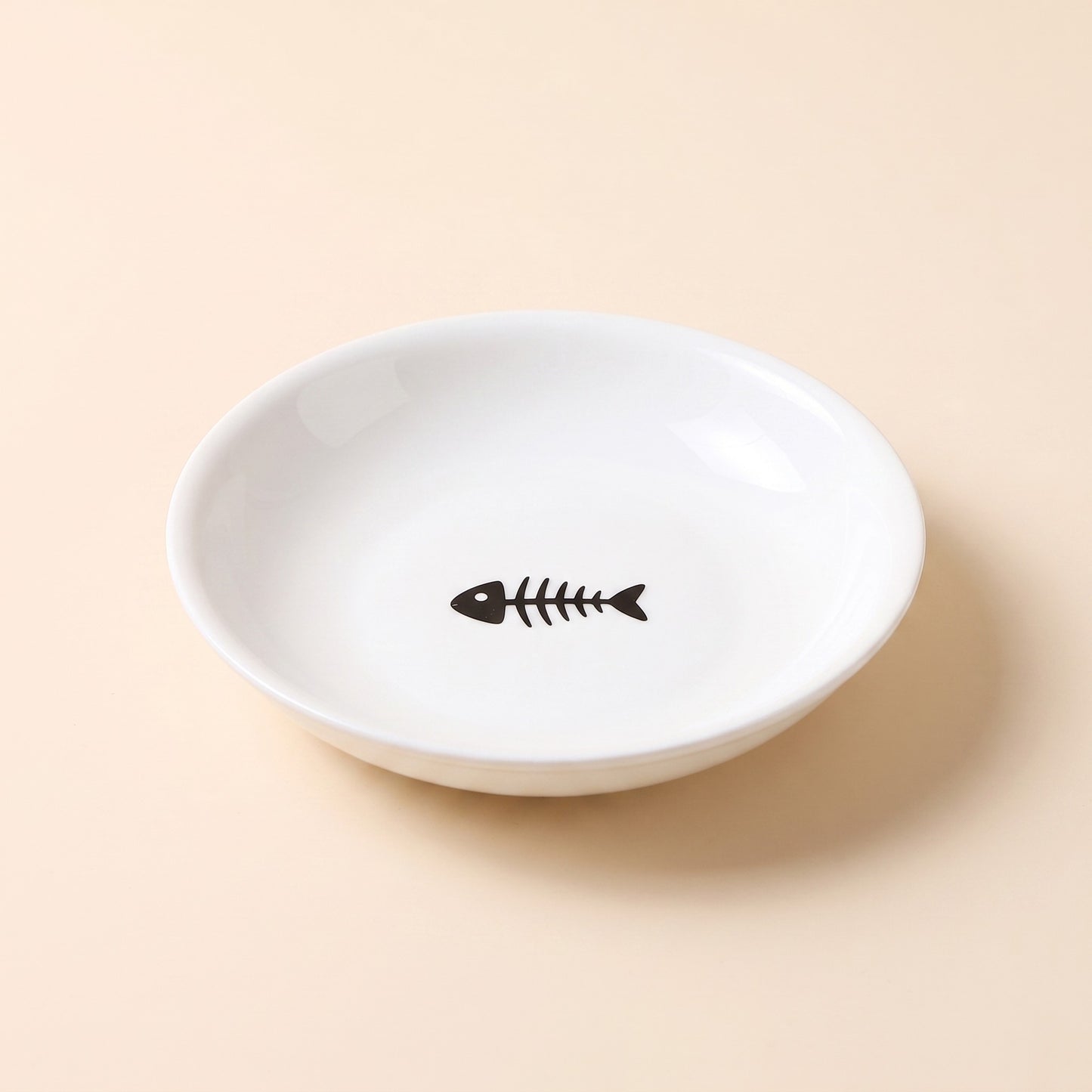 Ceramic Cat Bowl on Raised Stand - plate-fish