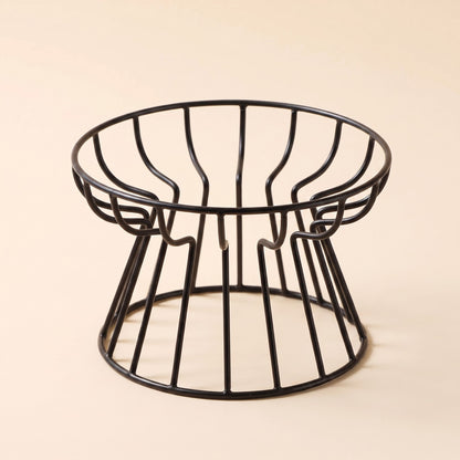 Ceramic Cat Bowl on Raised Stand - rack-black