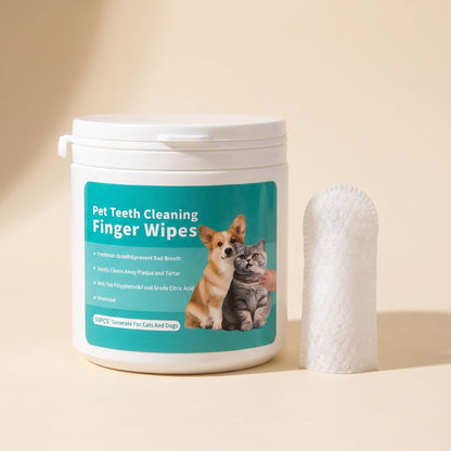 Teeth-Cleaning Finger Wipes, 50 Pack