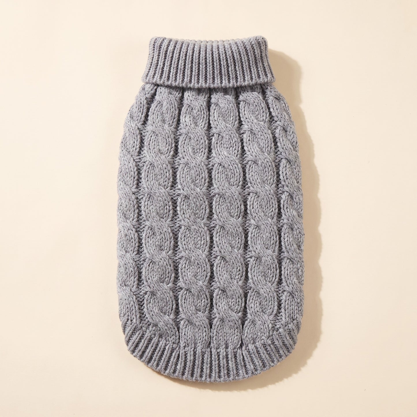 Cable-Knit Turtleneck Dog Sweater