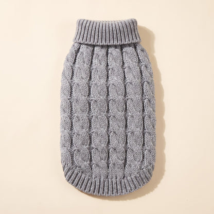 Cable-Knit Turtleneck Dog Sweater