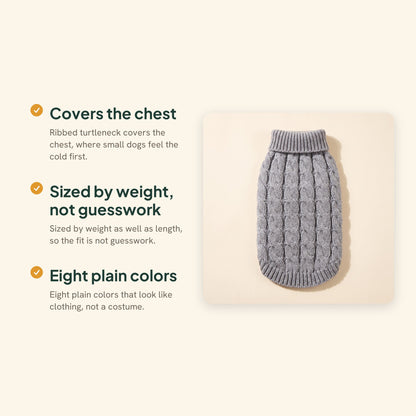 Cable-Knit Turtleneck Dog Sweater, key benefits