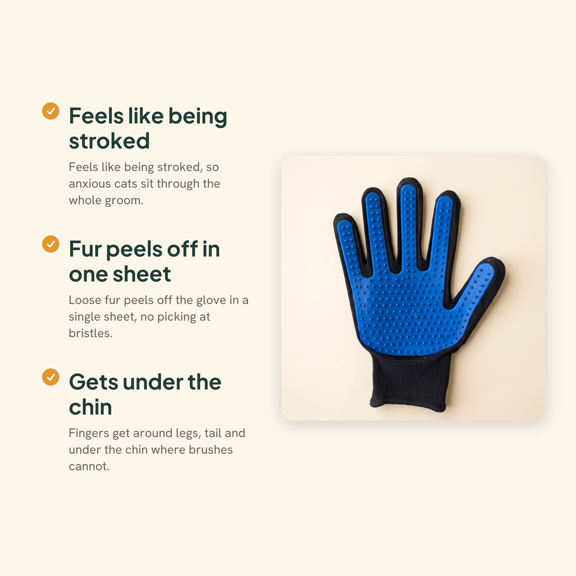 Silicone Deshedding Grooming Glove, key benefits