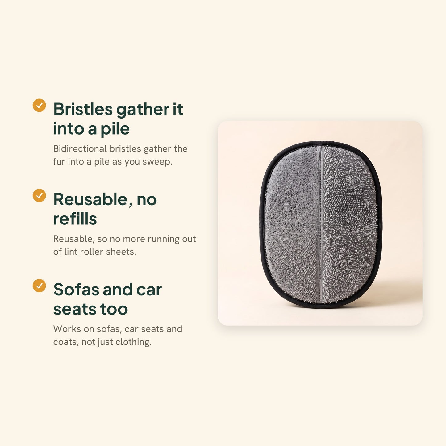 Reusable Pet Hair Removal Mitt, key benefits