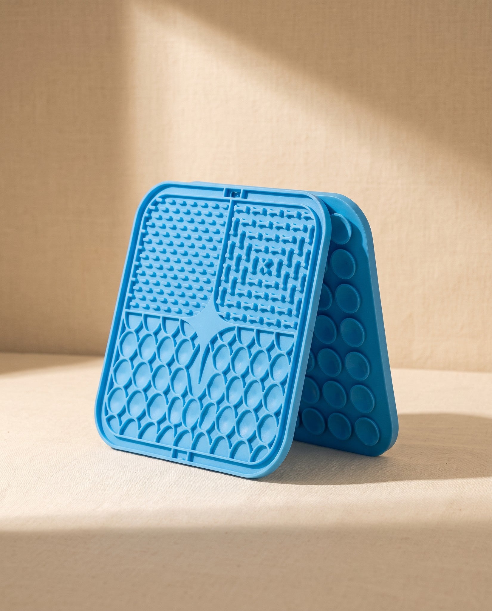 Suction Lick Mat with 60 Cups, styled in a home setting