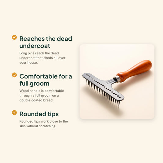 Wooden Handle Undercoat Rake, key benefits