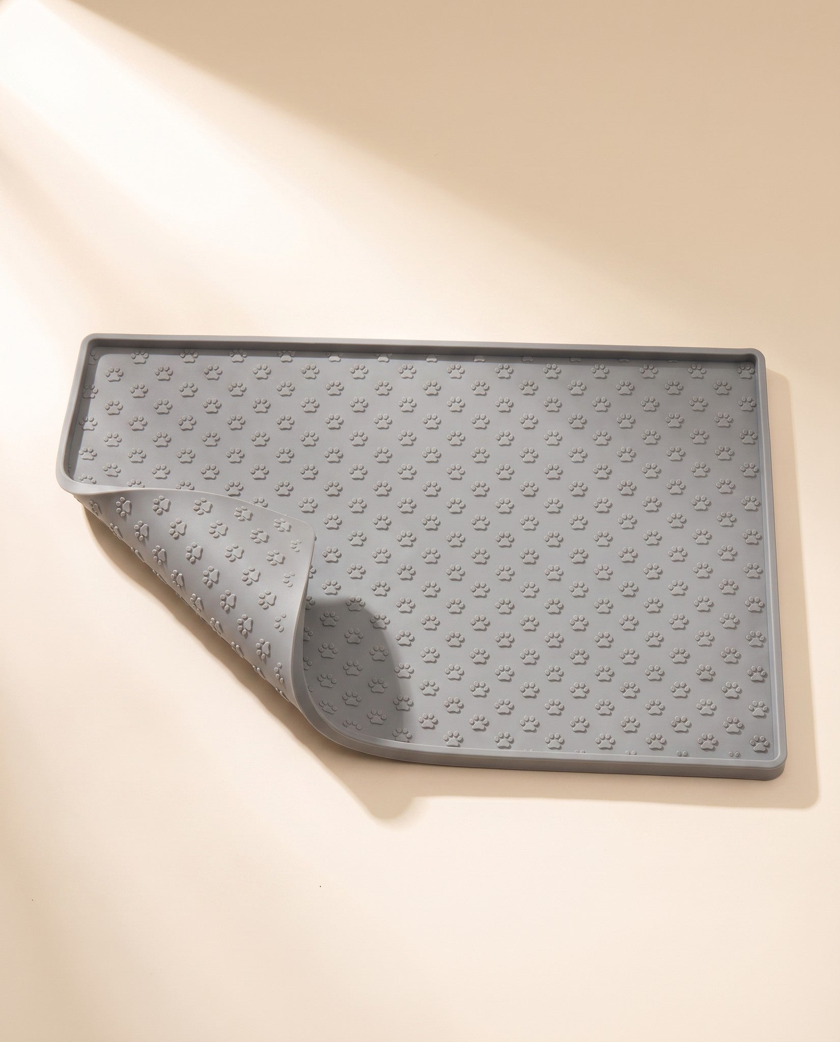 Silicone Paw Print Feeding Mat, styled in a home setting