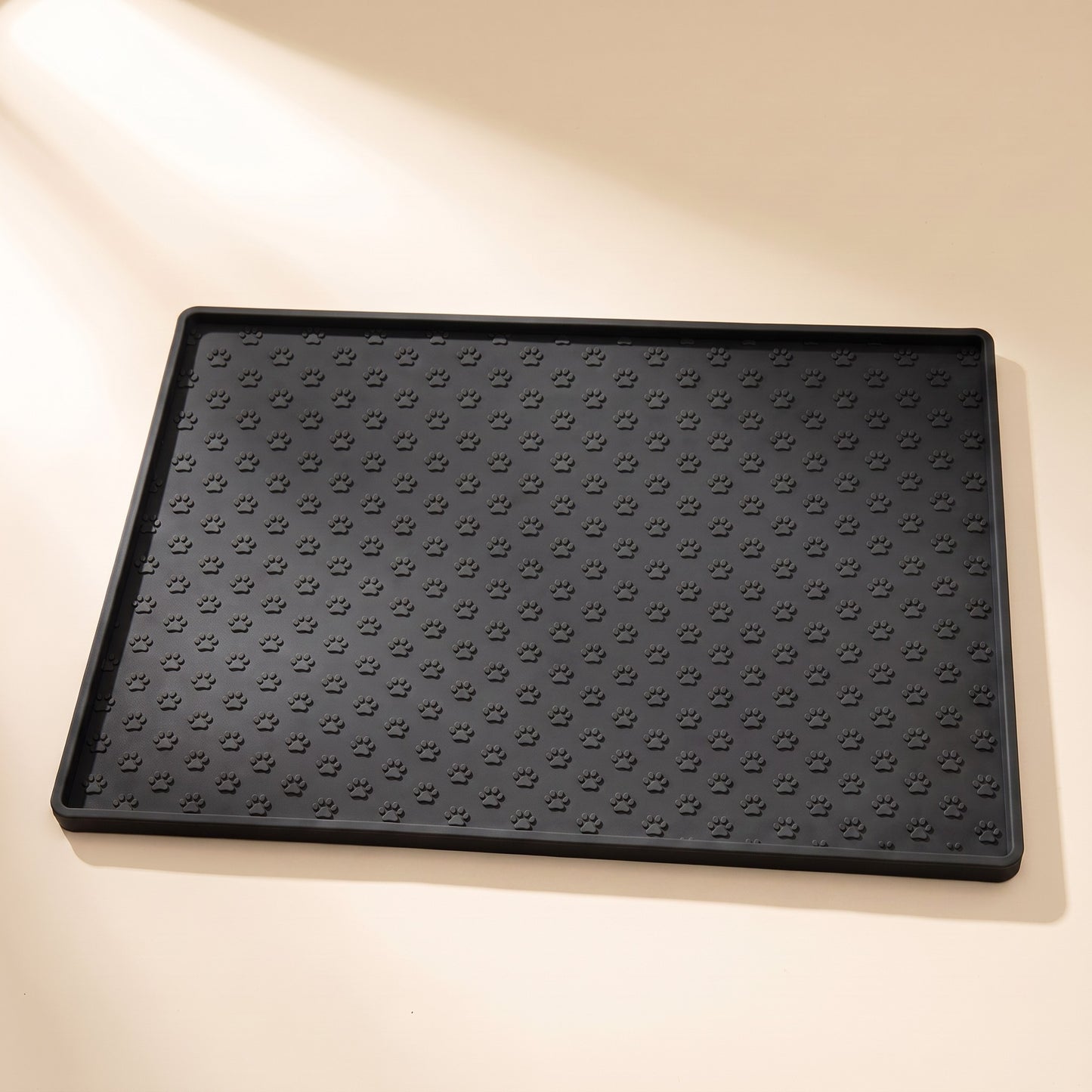 Silicone Paw Print Feeding Mat - black