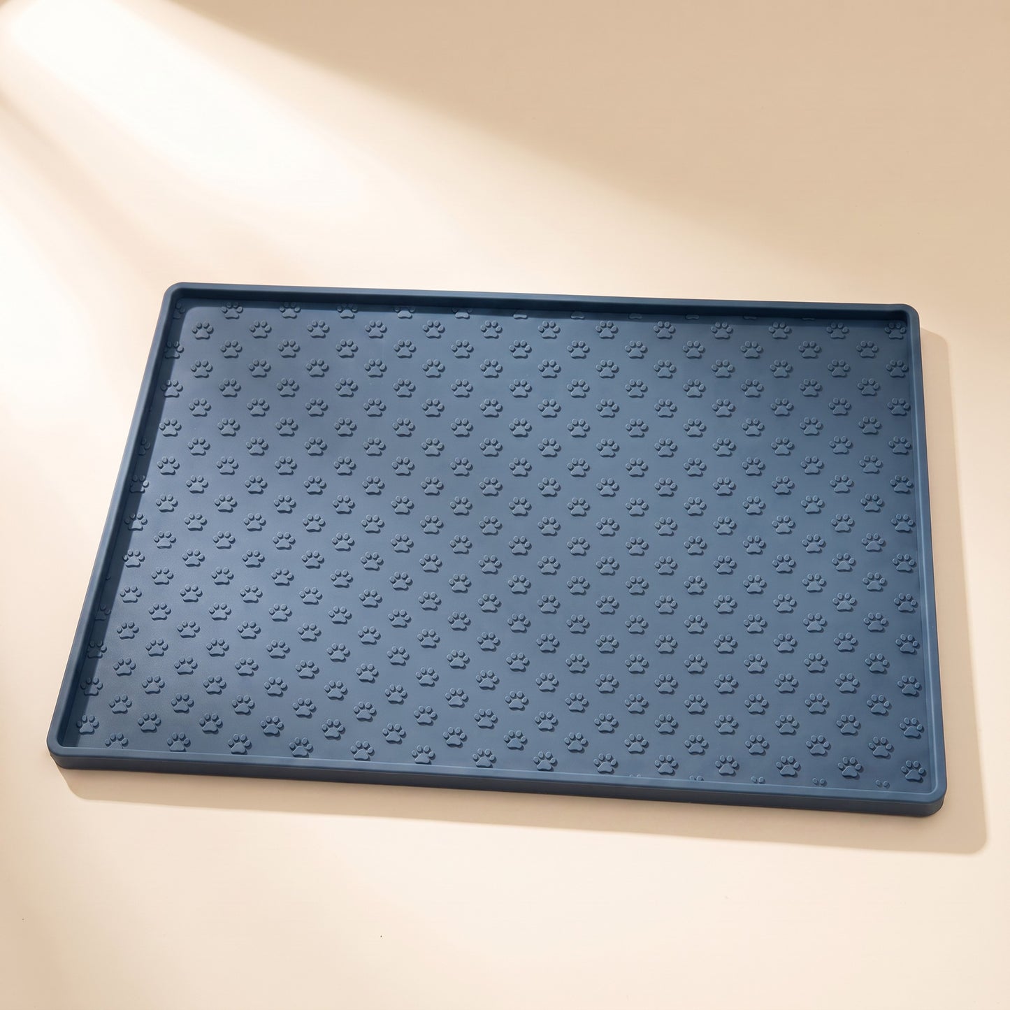 Silicone Paw Print Feeding Mat - blue