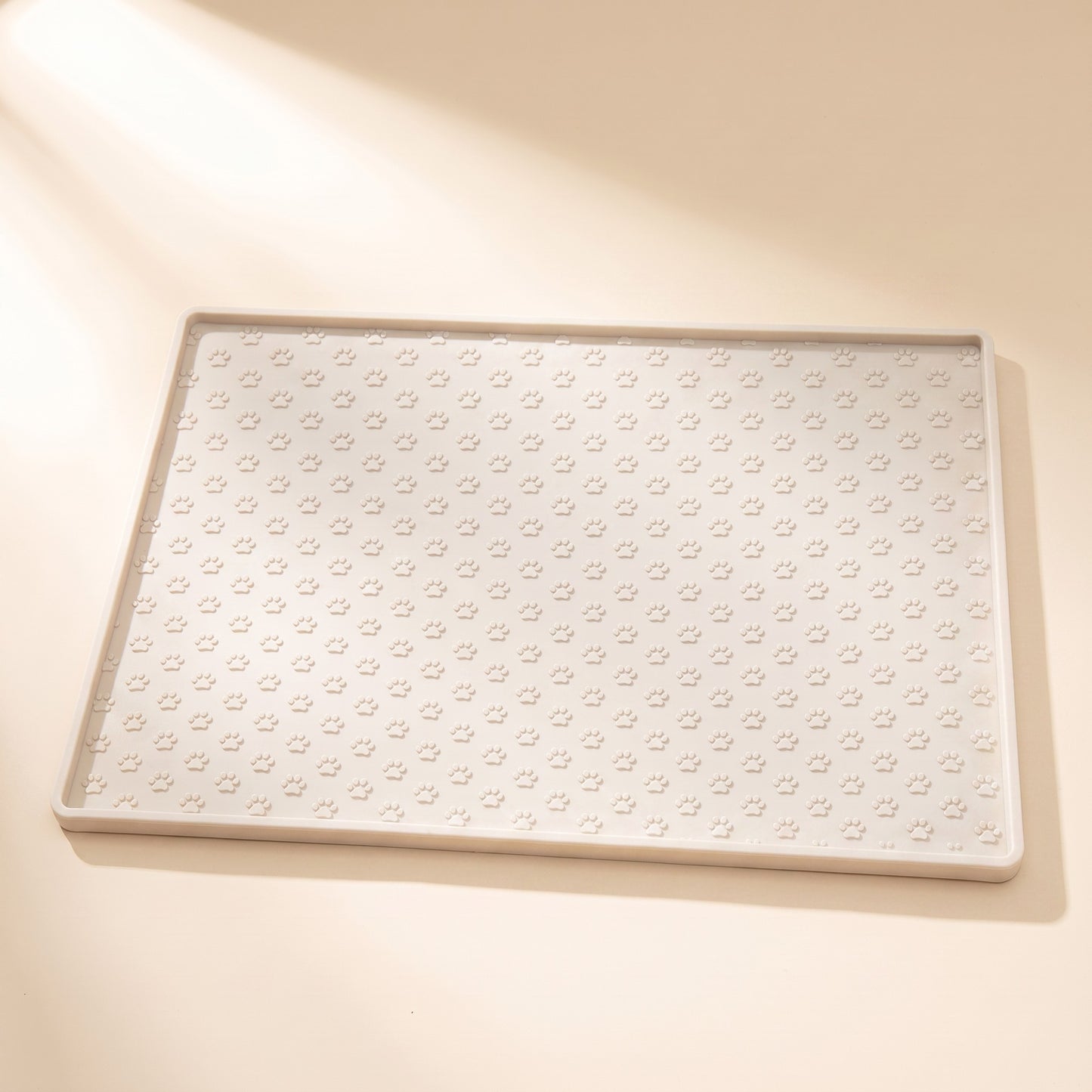 Silicone Paw Print Feeding Mat - milk-white