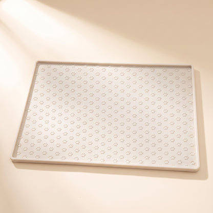 Silicone Paw Print Feeding Mat - milk-white