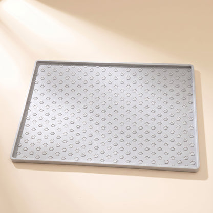 Silicone Paw Print Feeding Mat - silver