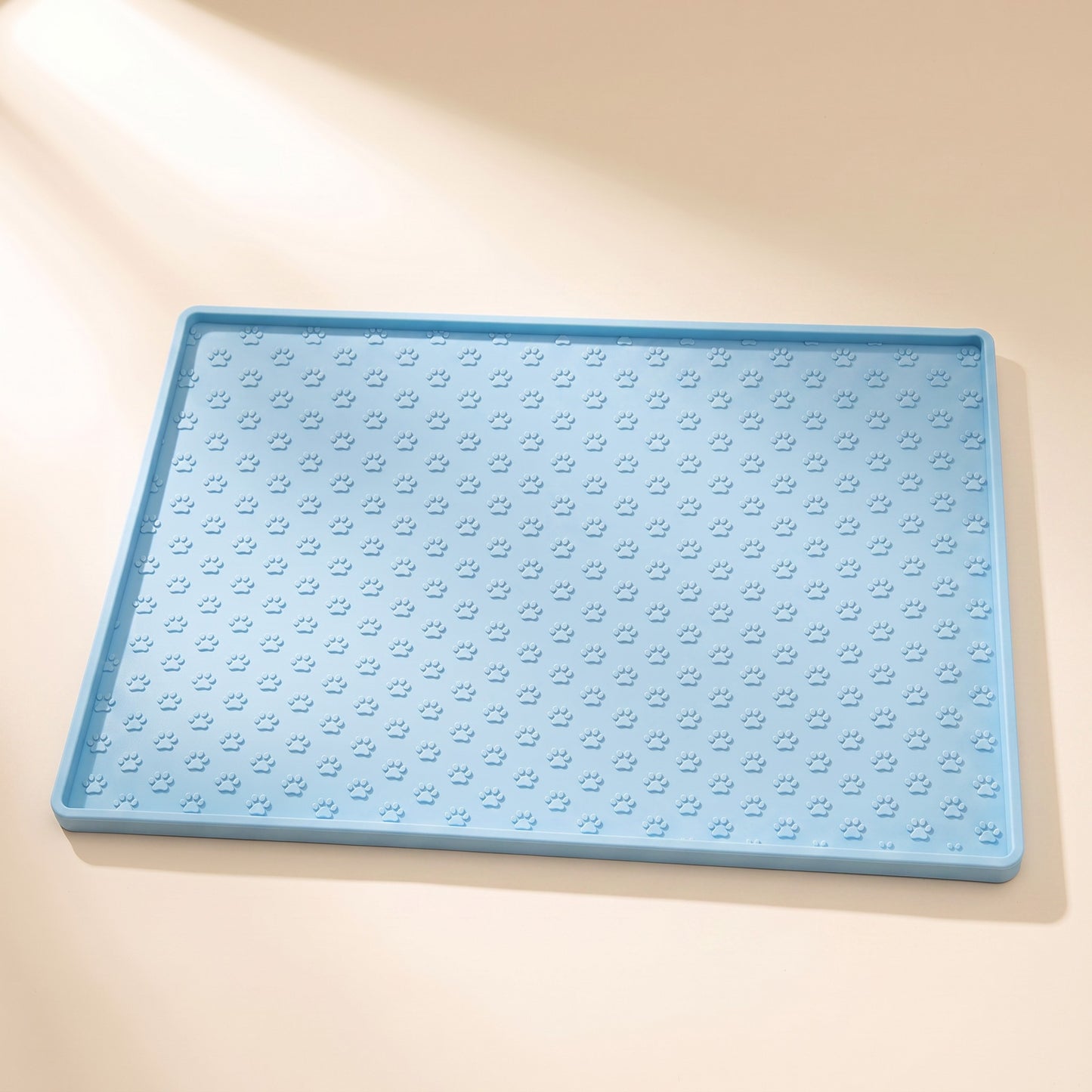 Silicone Paw Print Feeding Mat - sky-blue
