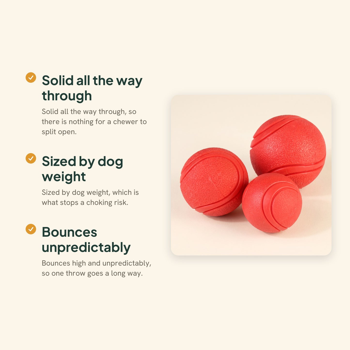 Solid Rubber Bounce Ball for Dogs, key benefits
