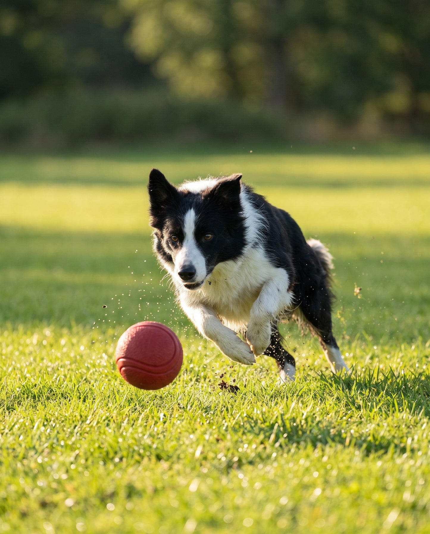 Solid Rubber Bounce Ball for Dogs, in use at home