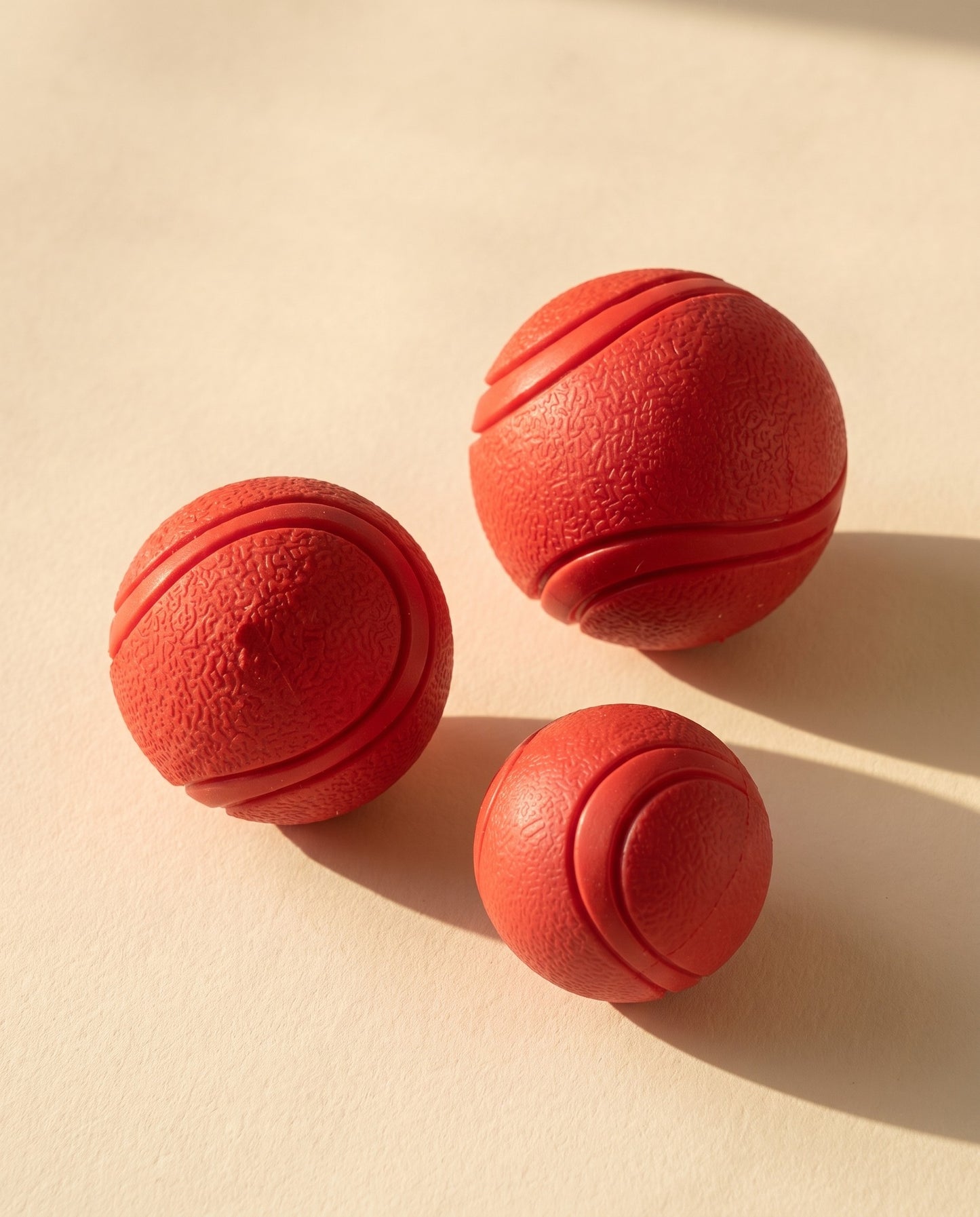 Solid Rubber Bounce Ball for Dogs, styled in a home setting