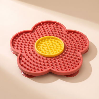 Sunflower Silicone Lick Mat - red