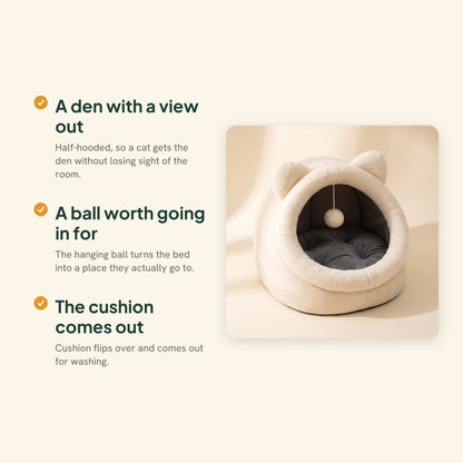 Cat-Face Tent Cave Bed, key benefits