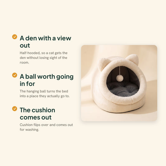 Cat-Face Tent Cave Bed, key benefits
