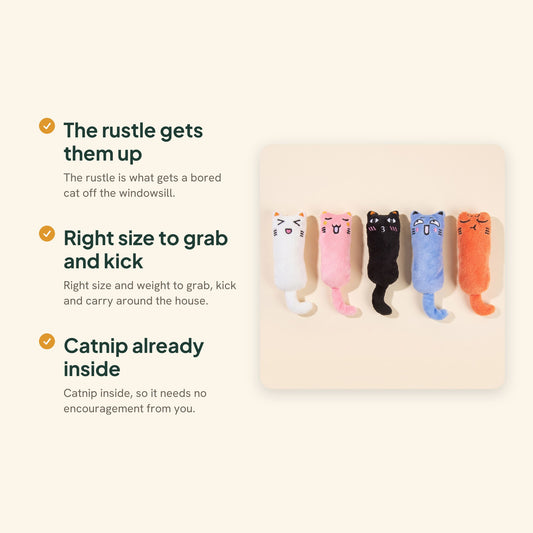 Crinkle Catnip Kicker Cat Toys, key benefits