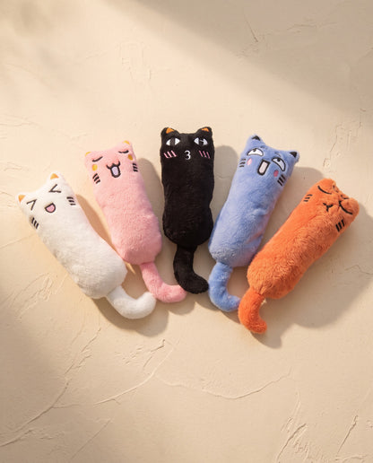 Crinkle Catnip Kicker Cat Toys, styled in a home setting