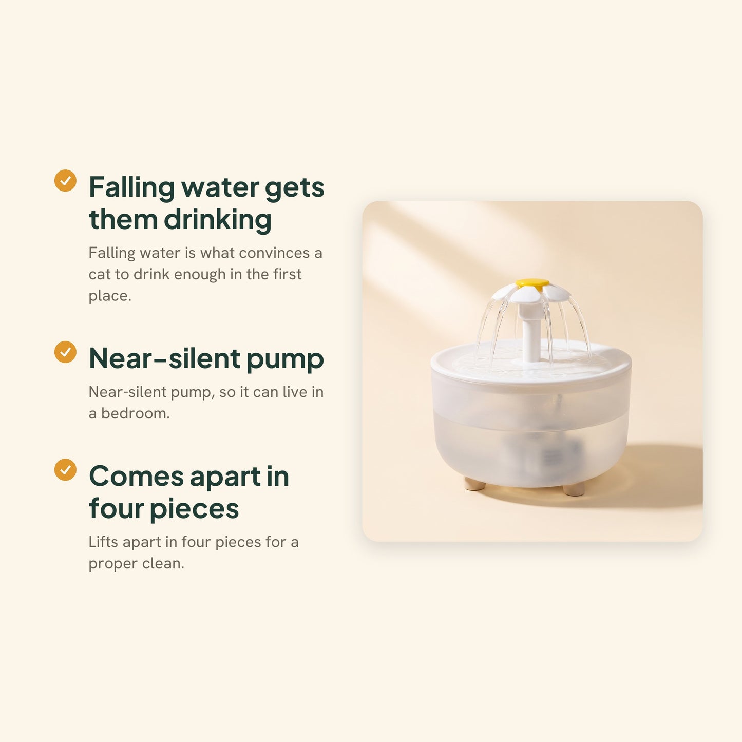 Flower Cat Water Fountain, 1200ml, key benefits
