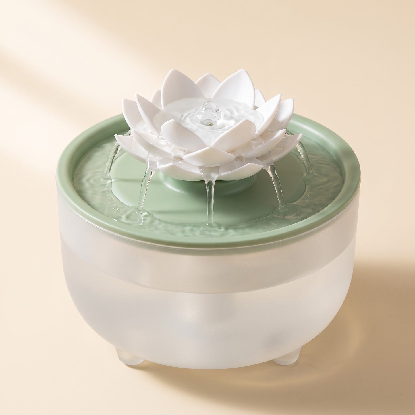 Flower Cat Water Fountain, 1200ml, var green lotus