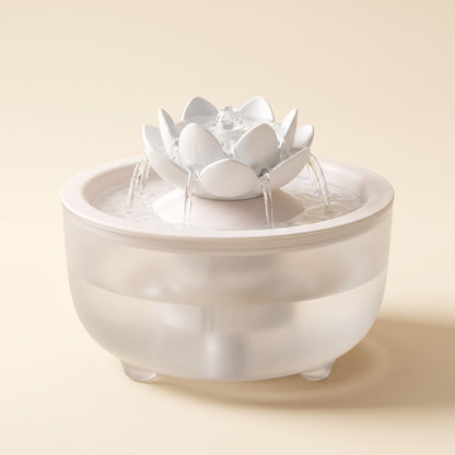 Flower Cat Water Fountain, 1200ml, var white lotus
