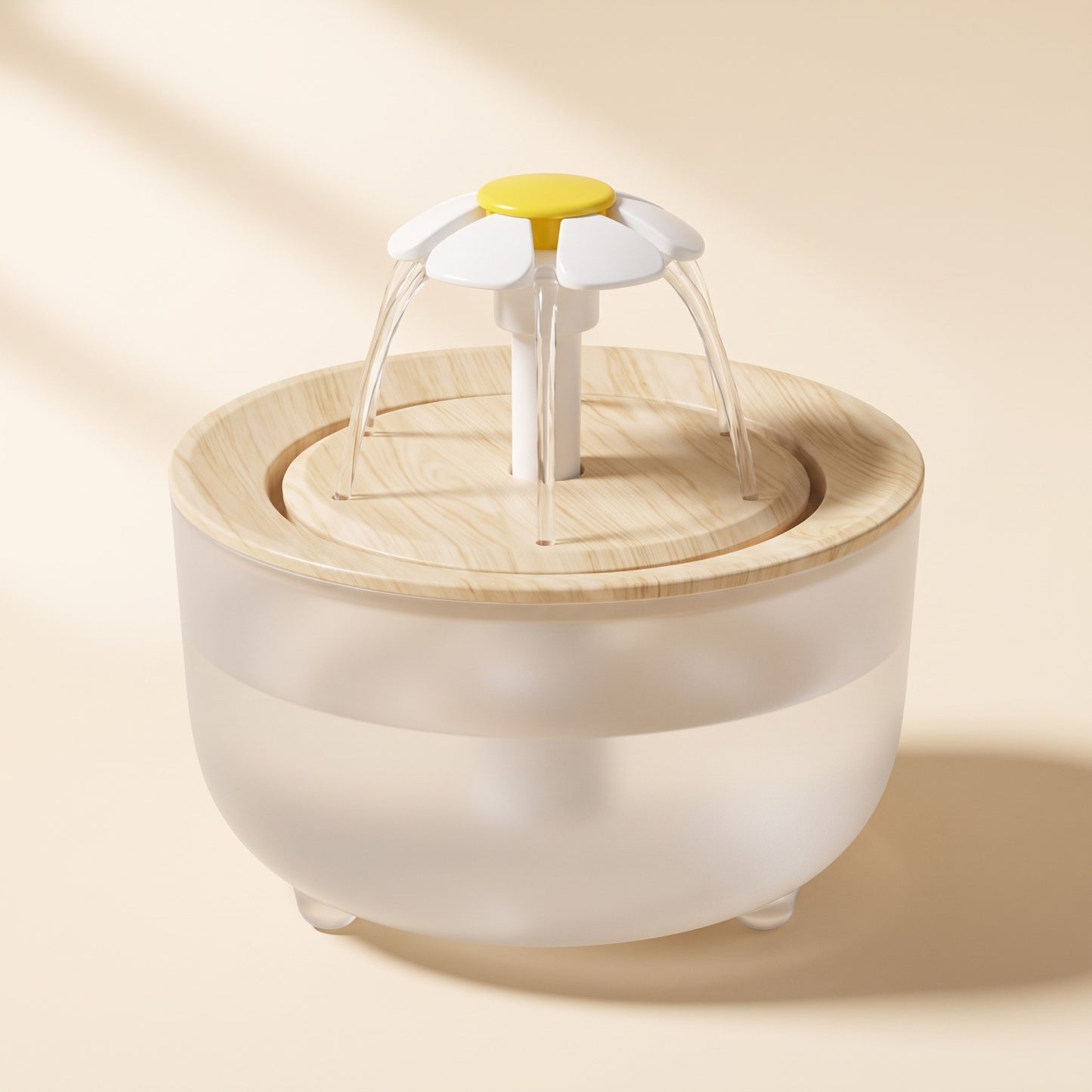 Flower Cat Water Fountain, 1200ml, var wood white