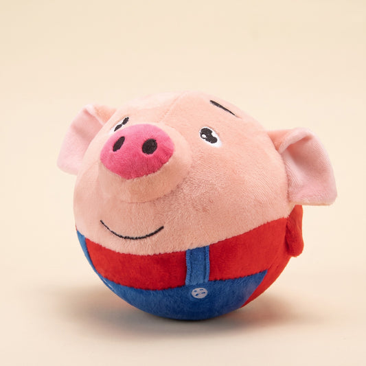Self-Moving Bouncing Plush Ball Dog Toy