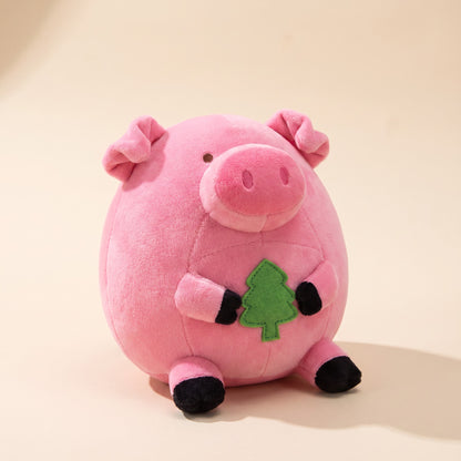 Self-Moving Bouncing Plush Ball Dog Toy - pink-pig