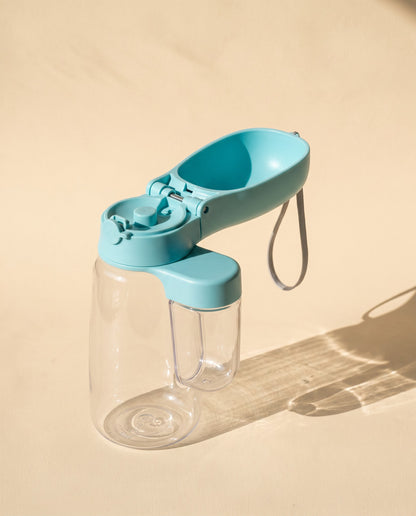 2-in-1 Travel Bottle with Food Compartment, styled in a home setting