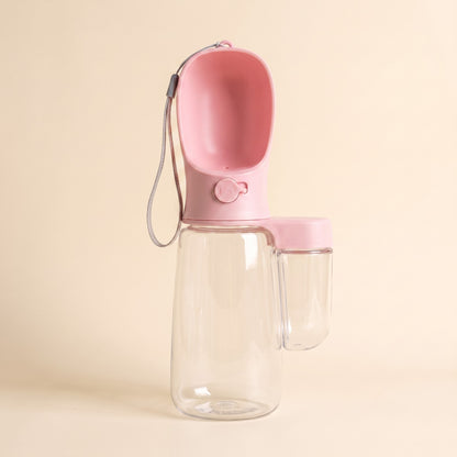 2-in-1 Travel Bottle with Food Compartment - pink
