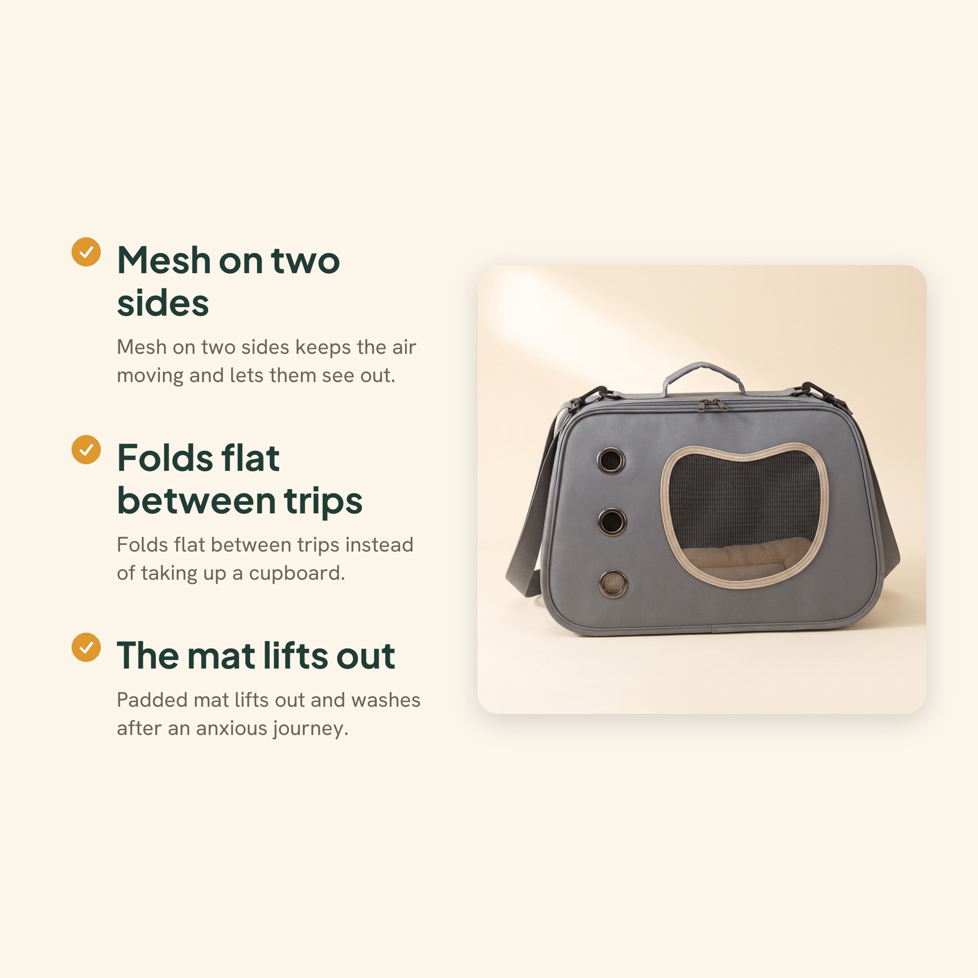 Foldable Soft-Sided Shoulder Carrier, key benefits