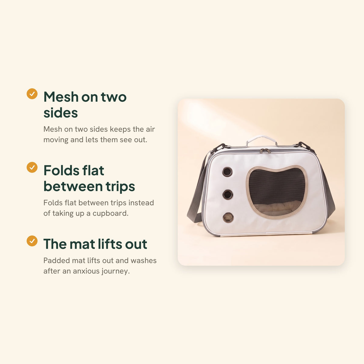Soft-Sided Shoulder Carrier, White, key benefits