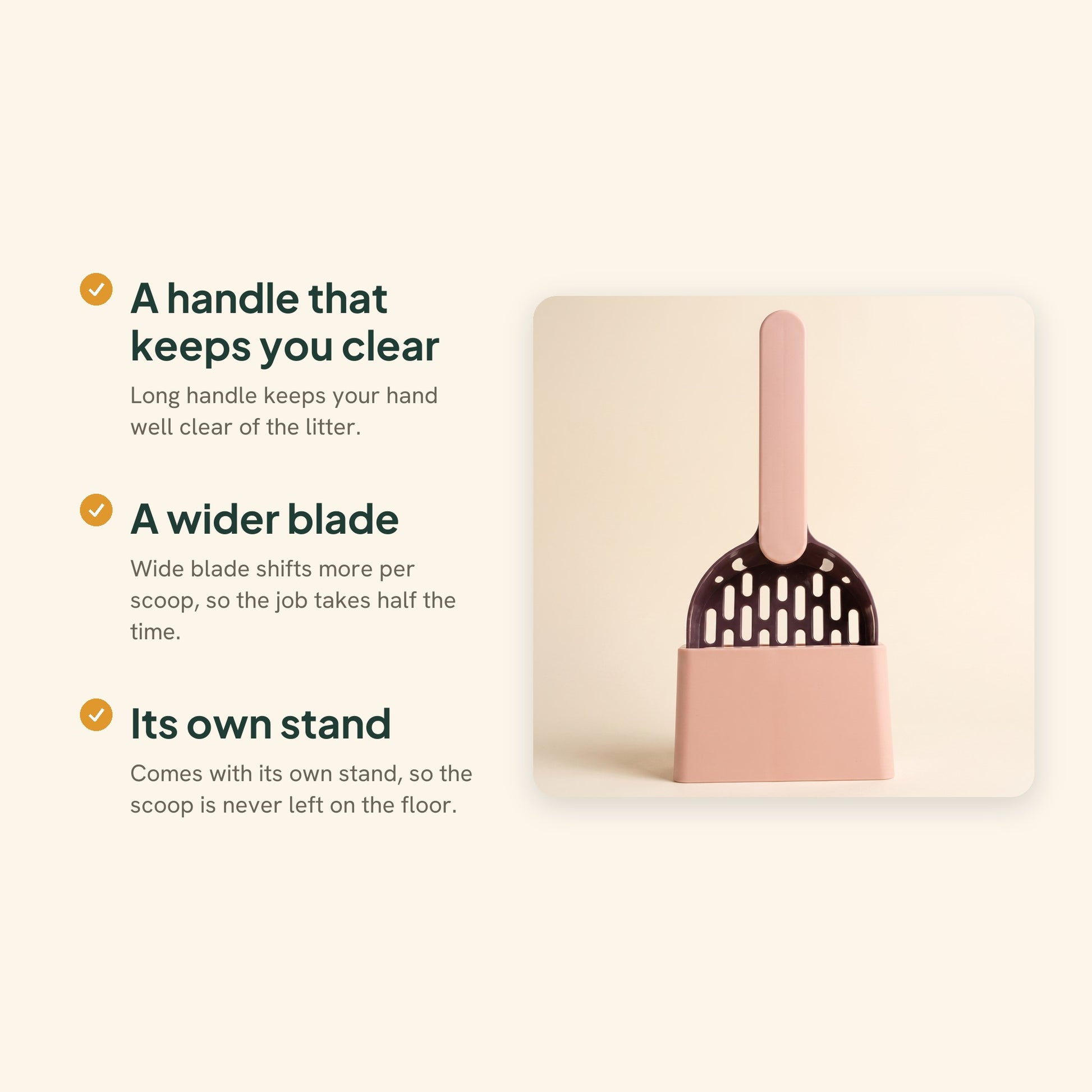 Litter Scoop and Stand Set, key benefits