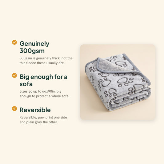 Premium Flannel Pet Blanket, 300gsm, key benefits