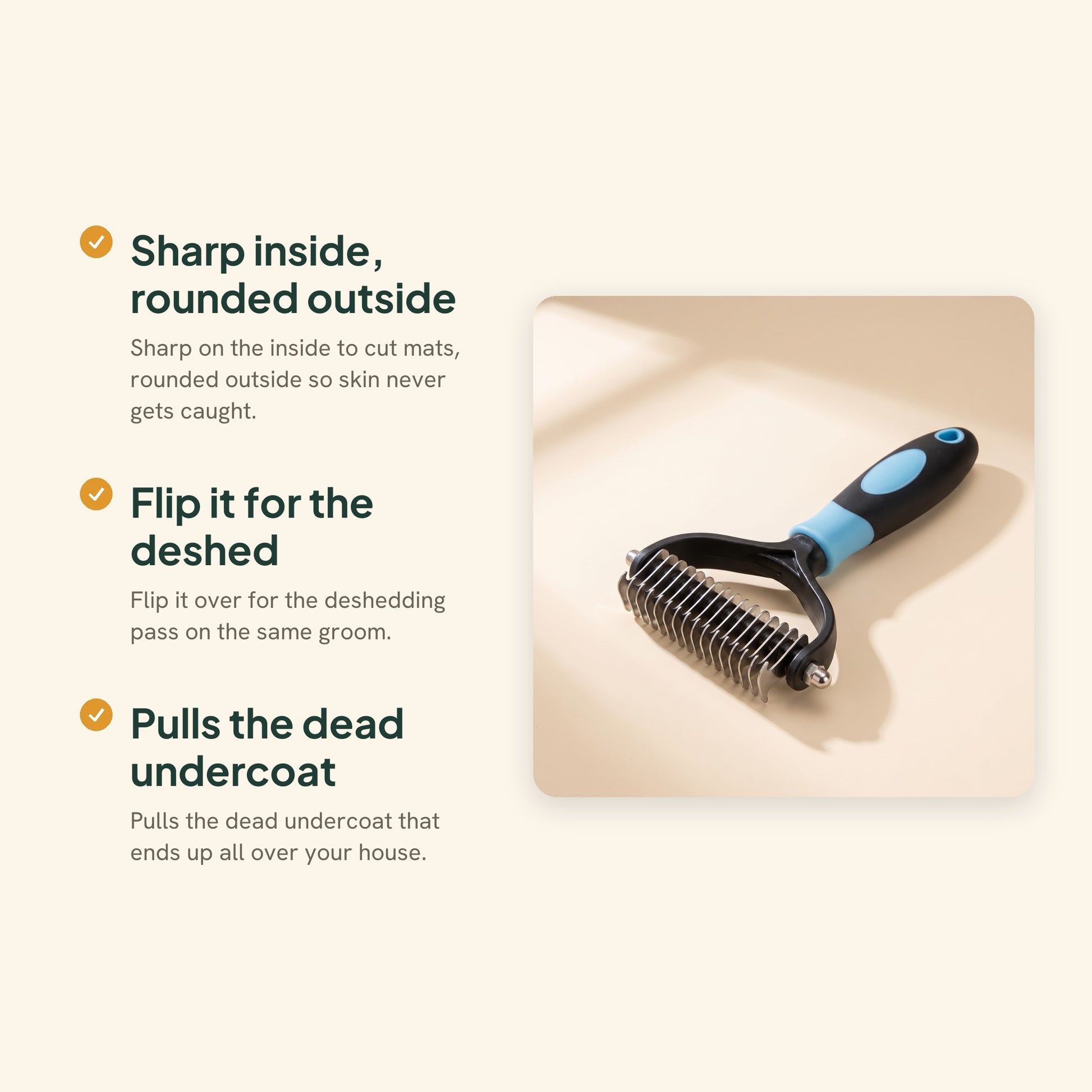 Two-Sided Dematting and Deshedding Rake, key benefits