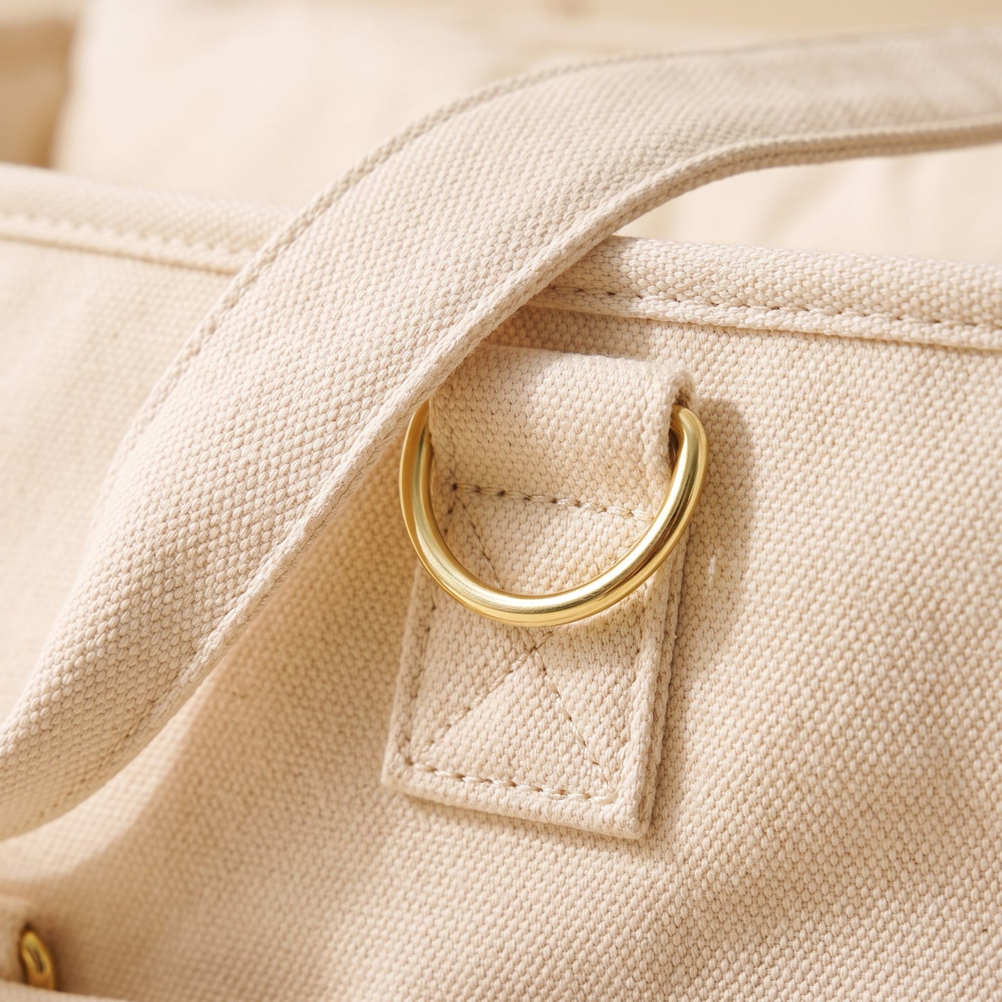 Structured Canvas Dog Carrier Handbag, close-up detail