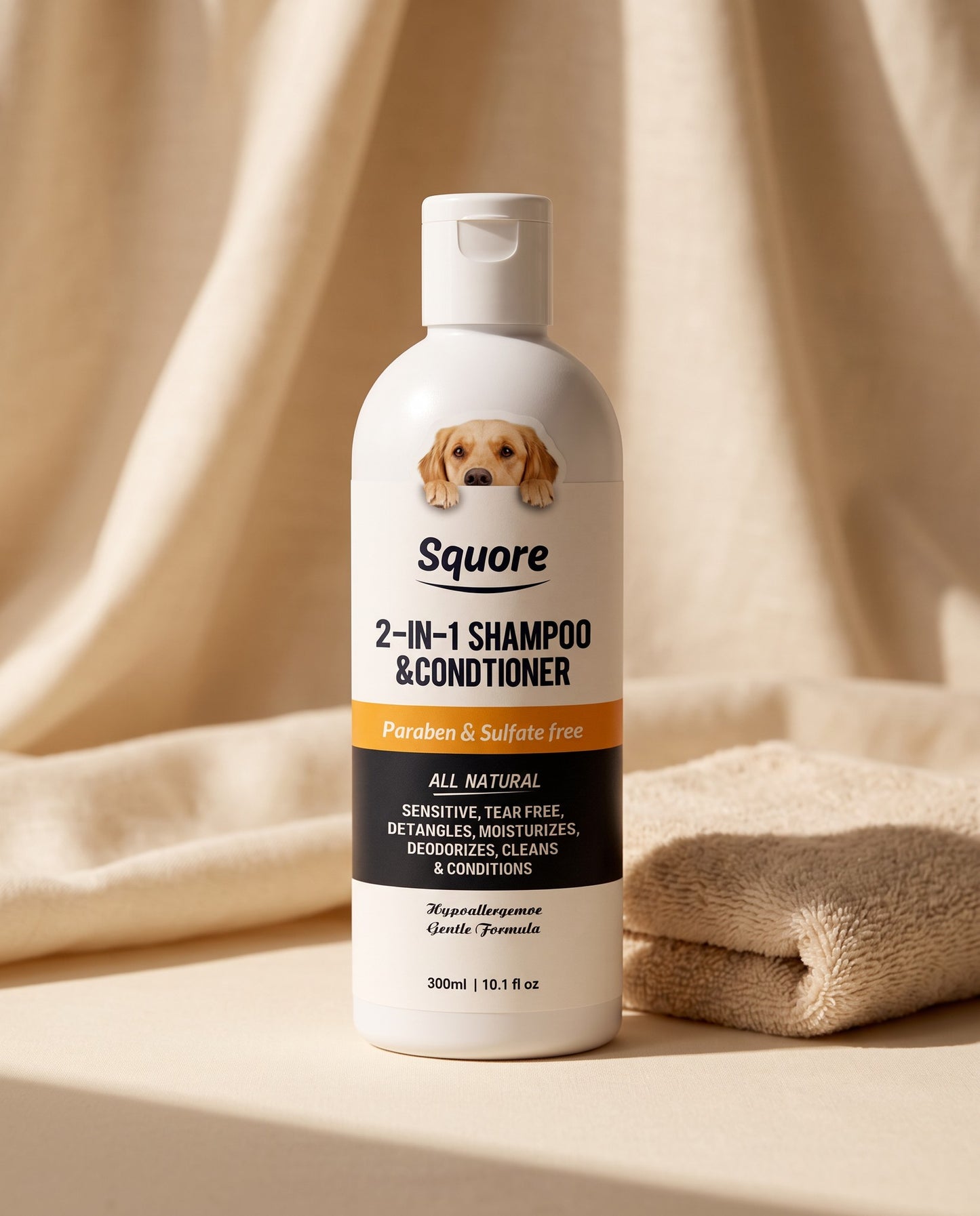 2-in-1 Puppy Shampoo and Conditioner, styled in a home setting