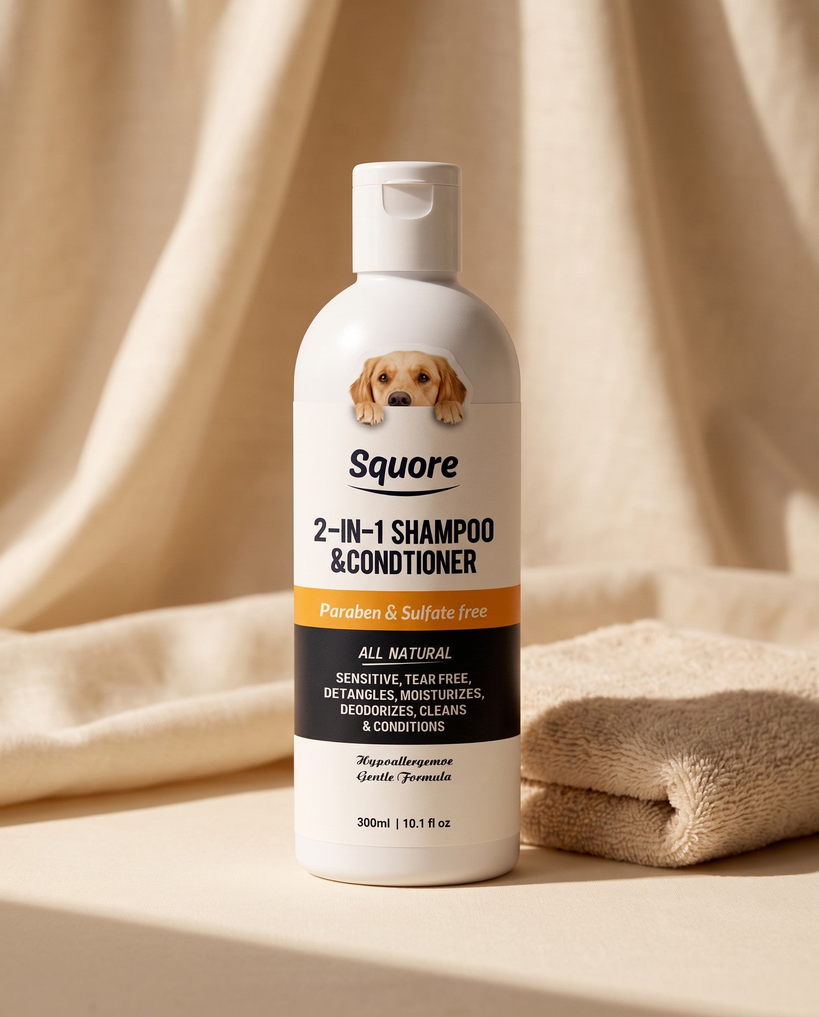 2-in-1 Puppy Shampoo and Conditioner, styled in a home setting