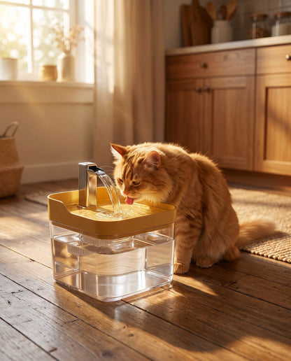 1.5L Cat Water Fountain with Auto Filter, in use at home