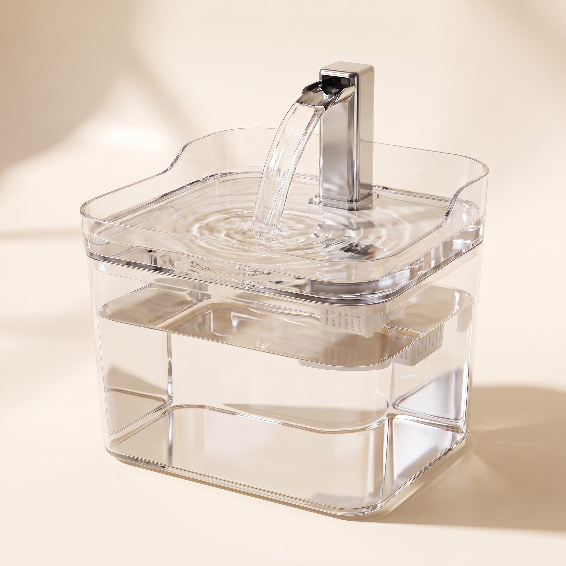 1.5L Cat Water Fountain with Auto Filter - transparent